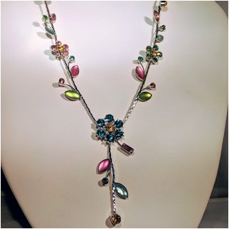 Product thumbnail: Flower Drop Necklace in Pastels